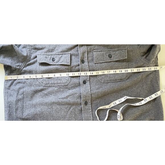 LL Bean Chamois Cloth Long Sleeve Shirt Flannel Thick Gray Large - Picture 7 of 8